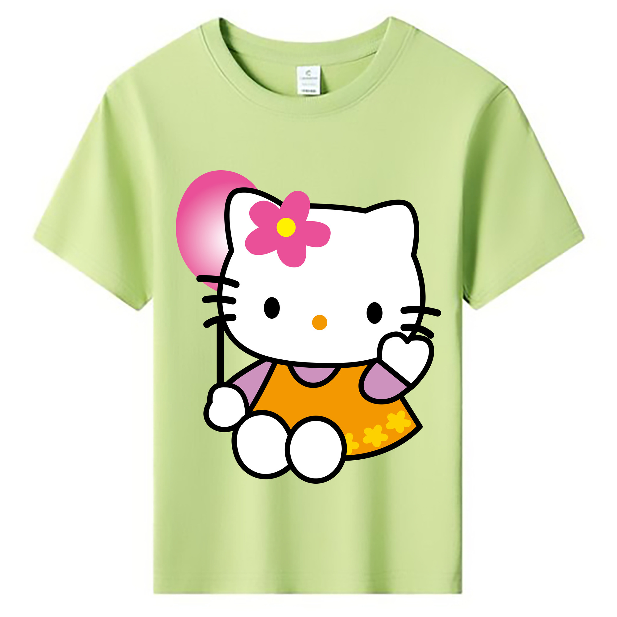 （画像用） Hello Kitty ハローキティ 綿100％キッズTシャツ（フロントプリント）